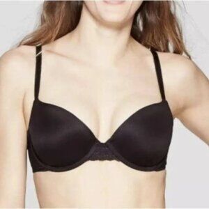 Auden The Daydream black bra38DD/daisy lace on back panels/convertible connect